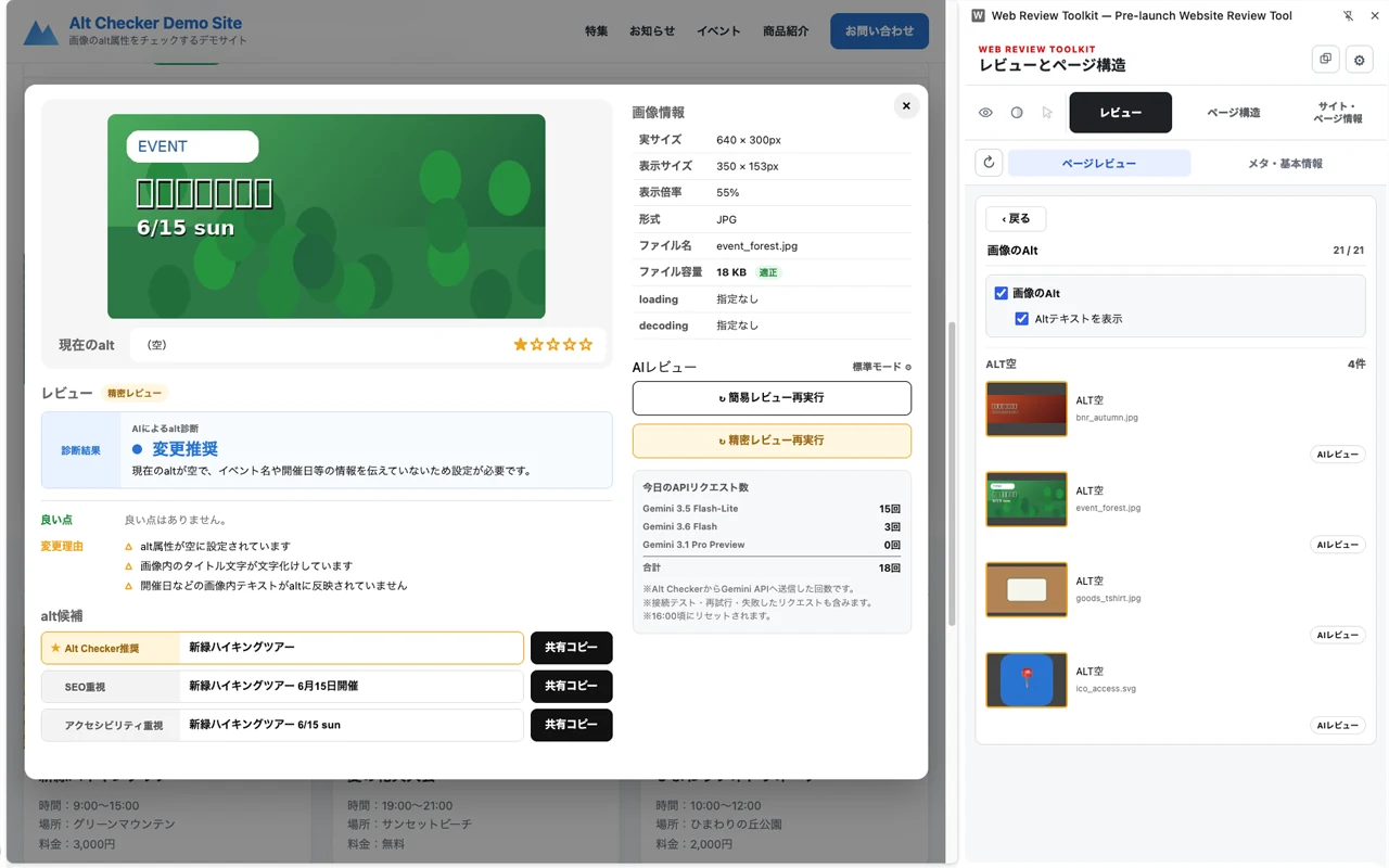 画像の精密AIレビュー結果